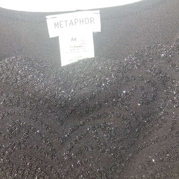 BLACK  SPARKLY METAPHOR SHIRT SIZE M - Picture 2 of 8